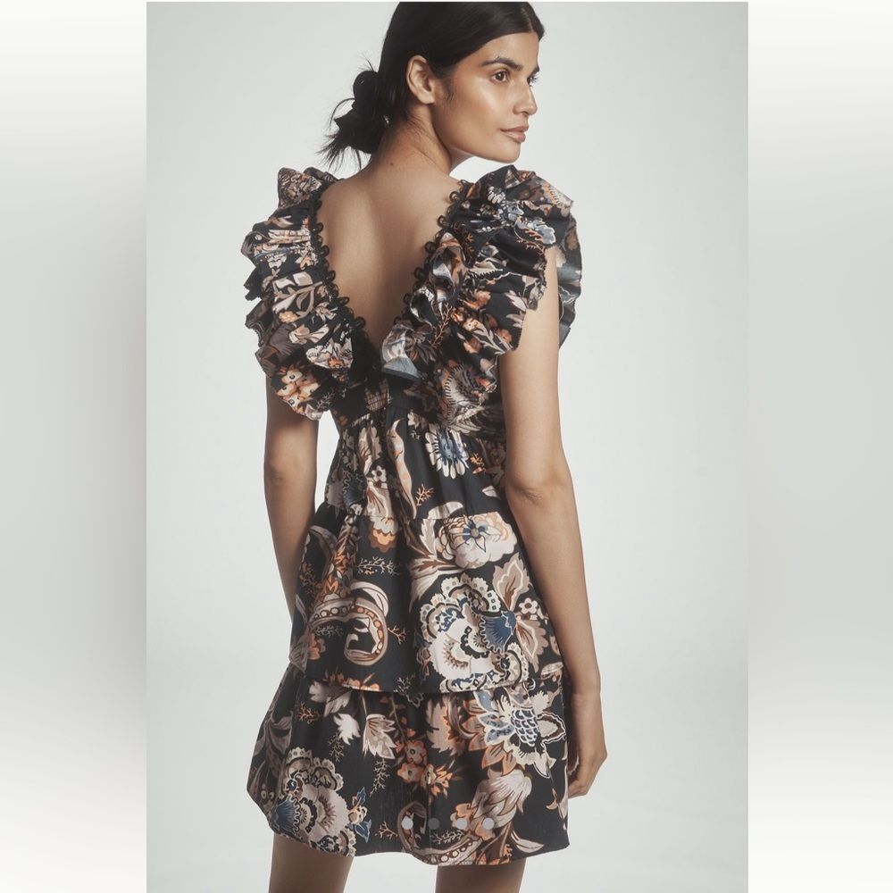 Anthropologie Sleeveless Ruffled A-Line Mini Dress - Picture 2 of 5